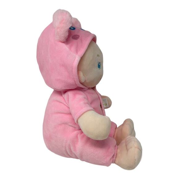 June Garden 12" Sweet Dolly Frida Stuffed Ultra Soft Baby Bear Doll Pink Outfit - Picture 13 of 16